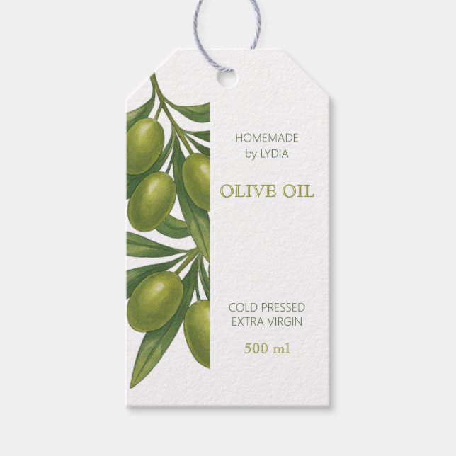 Étiquettes-cadeau Custom Olive Oil Tag (Devant)
