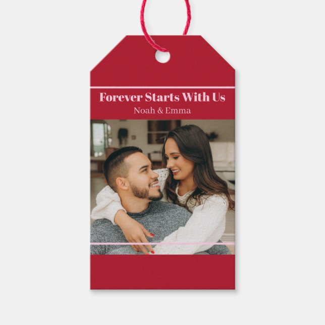 Étiquettes-cadeau Custom Photo & Text Romantic Gift - Personalized  (Devant)