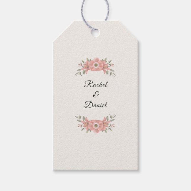 Étiquettes-cadeau Customized Blush Garden Minimal Wedding Favor (Devant)