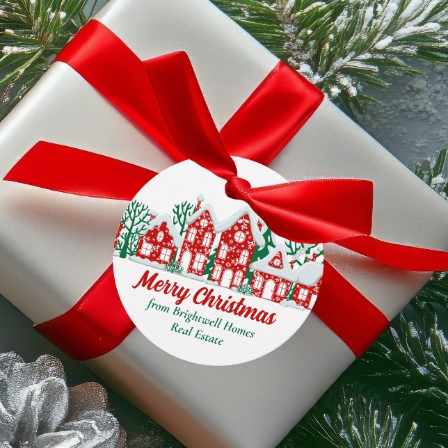 Étiquettes Cadeau Customized Real Estate Company Christmas Party (Créateur téléchargé)