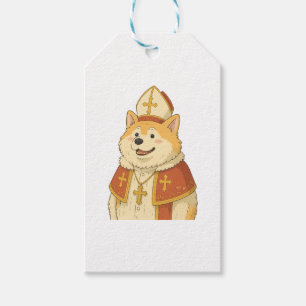 Étiquettes-cadeau Cute Akita Pope - Drôle Chien Design