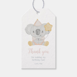 Étiquettes-cadeau Cute aquarelle Koala Merci fête d'anniversaire