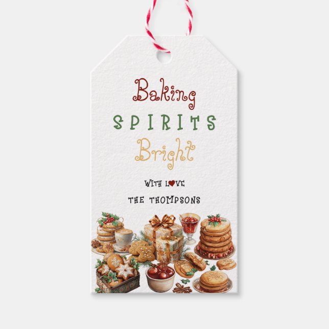 Étiquettes-cadeau Cute Baking Spirits Bright Christmas Cookies Favor (Devant)
