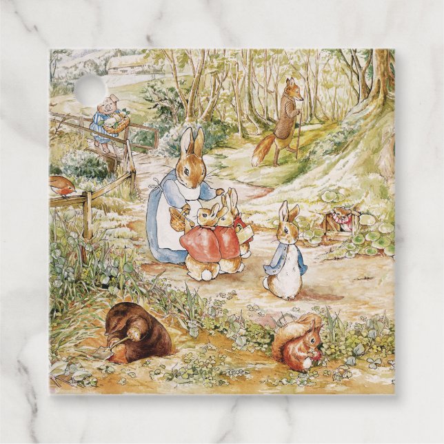 Étiquettes Cadeau Cute Beatrix Potter Peter et amis (Devant)