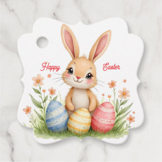 Étiquettes Cadeau Cute Beautiful Easter Bunny Popular Collection