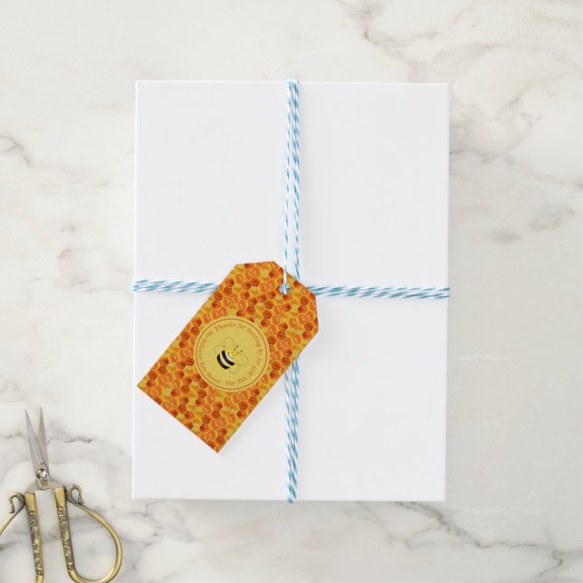 Étiquettes-cadeau Cute Bee Theme Baby shower Merci (Avec de laficelle)