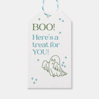 Étiquettes-cadeau Cute Blue and Green Ghost Halloween Tag