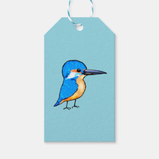 Étiquettes-cadeau Cute Blue Kingfisher Bird Art