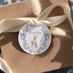 Étiquettes Cadeau Cute Bunny Peter Rabbit Garçon Baby shower Merci