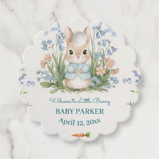 Étiquettes Cadeau Cute Bunny Spring Floral Personalized Baby Shower 