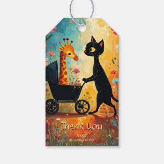 Étiquettes-cadeau Cute Cat Giraffe Gift Tag
