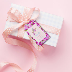 Étiquettes-cadeau Cute Cat Swiping Au Gâteau Avec Peoné et Parties s