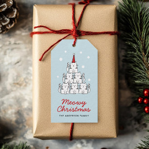 Étiquettes-cadeau Cute Cats Meowy Noël Personnalisé Tags cadeaux
