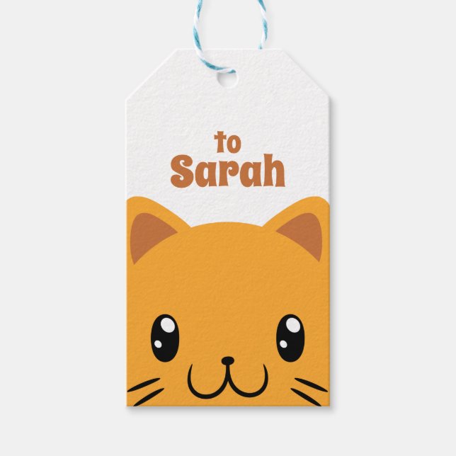 Étiquettes-cadeau Cute chat (Devant)
