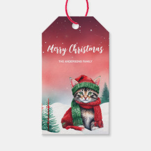 Étiquettes-cadeau Cute chat chaton Père Noël fête de Noël enfant