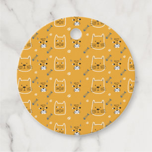 Étiquettes Cadeau Cute chats Motif moderne