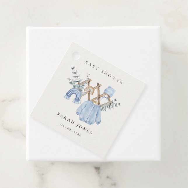 Étiquettes Cadeau Cute Chic Garçon Vêtements de bébé Baby shower ess (En situation)