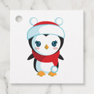 Étiquettes Cadeau Cute Christmas Penguin