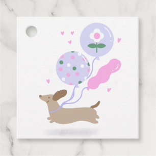 Étiquettes Cadeau Cute Dachshund Weiner Amoureux des chiens Party ro