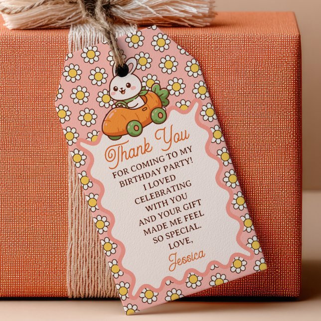 Étiquettes-cadeau Cute Easter Bunny 1st Birthday Party Thank You  (Créateur téléchargé)