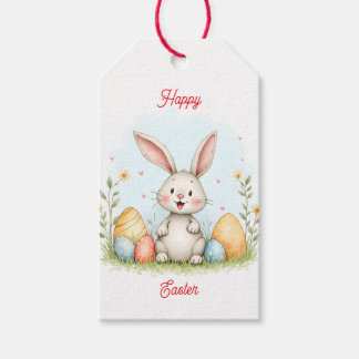 Étiquettes-cadeau Cute Easter Bunny And Eggs Trendy Collection