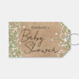 Étiquettes-cadeau Cute Elegant Baby shower Boho Floral pour bébé