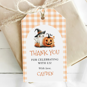 Étiquettes-cadeau Cute En vichy Halloween Fantôme 1er anniversaire