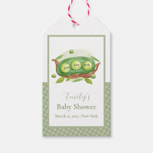 Étiquettes-cadeau Cute En vichy Verdure Pois Doux Dans Baby shower D