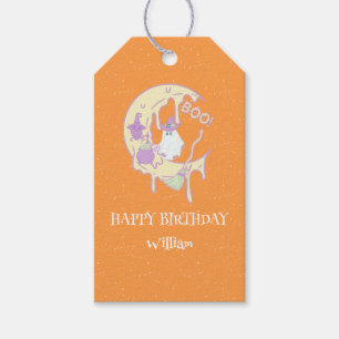 Étiquettes-cadeau Cute Fantôme Éffrayant un premier anniversaire Hal