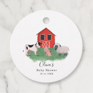Étiquettes Cadeau Cute Farm Animaux Baby shower Merci