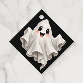 Étiquettes Cadeau Cute Friendly Ghost Diamond Shape Gift Tags