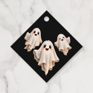 Étiquettes Cadeau Cute Friendly Ghosts Diamond Shape Gift Tags