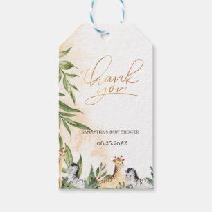 Étiquettes-cadeau Cute Giraffe, Baby shower Feuille Zebra