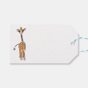 Étiquettes-cadeau Cute Giraffe drawing, safari animals