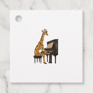 Étiquettes Cadeau Cute Giraffe Jouer Piano Giraffes Musicien Musique