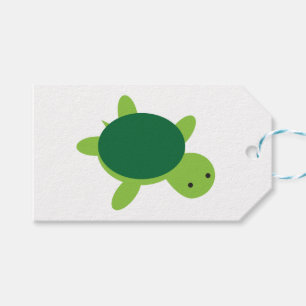 Étiquettes-cadeau Cute Green Turtle