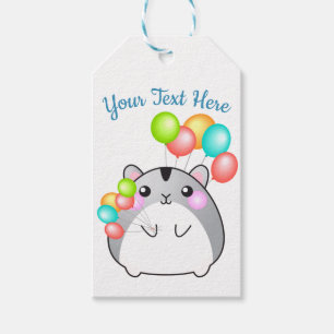 Étiquettes-cadeau Cute Grey Kawaii Hamster