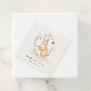 Étiquettes Cadeau Cute Joey Mama Kangaroo Baby shower de couronnes f