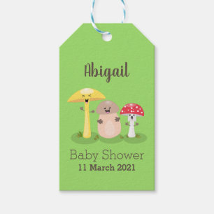 Étiquettes-cadeau Cute kawaii champignon champignon tabouret 