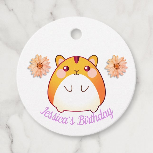 Étiquettes Cadeau Cute Kawaii Hamster personnalisé (Devant)