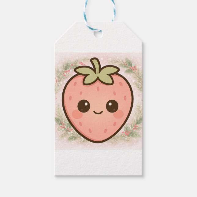 Étiquettes-cadeau Cute Kawaii Strawberry Gift Tag (Devant)