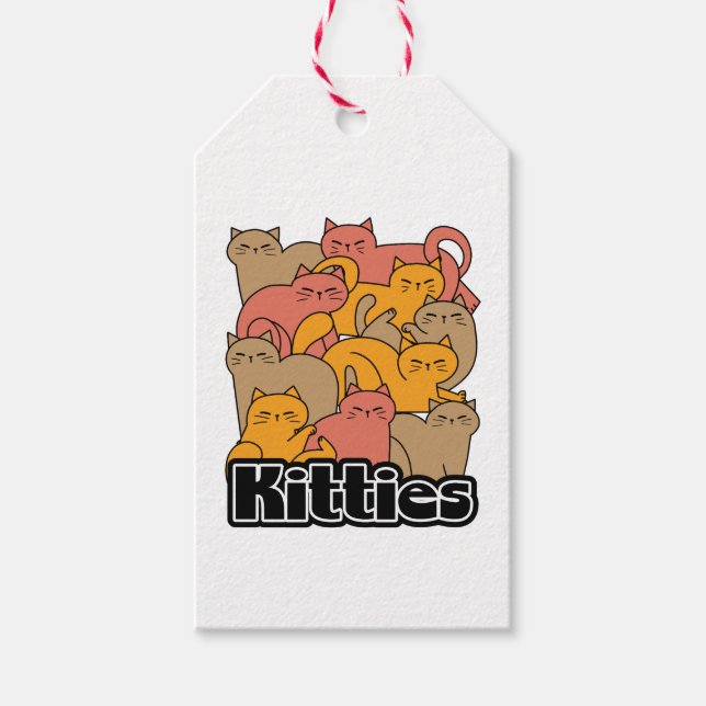 Étiquettes-cadeau Cute Kitties Design - Cat Art adorable (Devant)