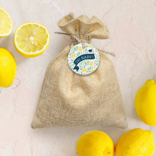 Étiquettes Cadeau Cute Lemon Jaune Botanique Baby shower gras