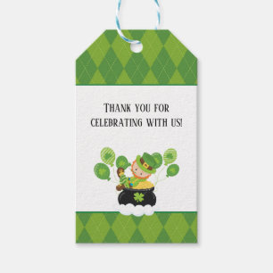 Étiquettes-cadeau Cute Leprechaun Merci irlandais