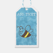 Cute Little Bee Flying Blue Aquarelle Baby shower