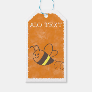 Étiquettes-cadeau Cute Little Bee Flying Watercolor Baby shower