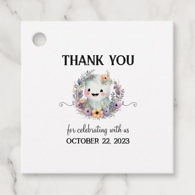 Étiquettes Cadeau Cute Little Boo Halloween Baby shower Favoriser Ta (Devant)