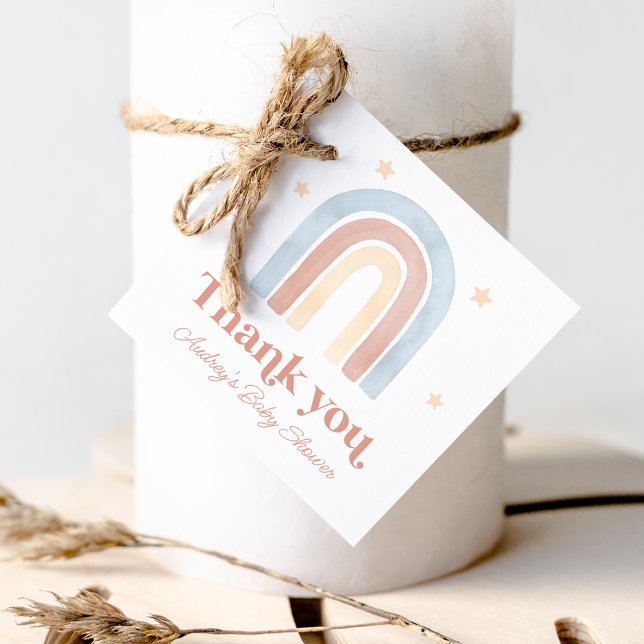 Étiquettes Cadeau Cute Little Rainbow Boho Baby shower Merci (Cute Little Rainbow Boho Baby Shower Thank You Favor Tags)
