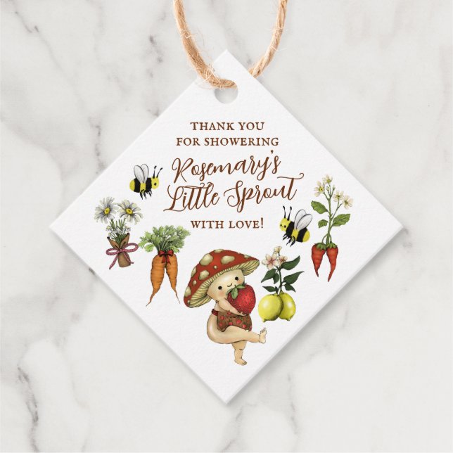 Étiquettes Cadeau Cute Locally Grown Little Sprout Baby Shower (Devant)