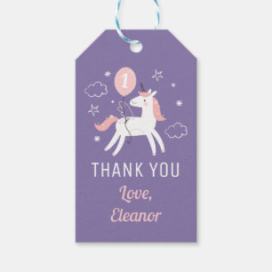 Étiquettes-cadeau Cute Magique Unicorn Anniversaire Merci